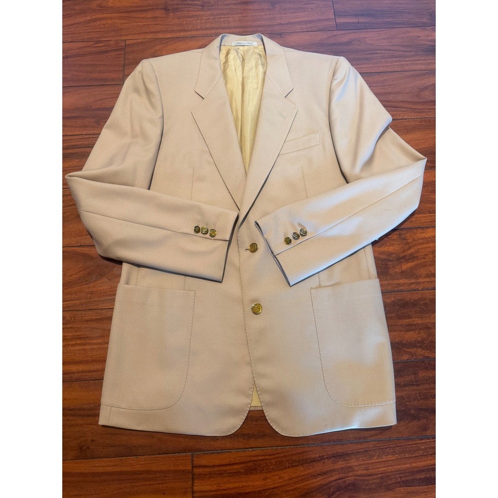 Corneliani 40 Mens Tan Virgin Wool Blazer‎ Sport Coat Made Italy